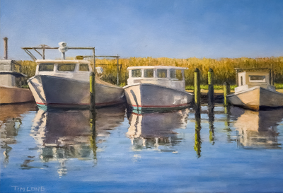 Oil painting by Tim Long, Chesapeake Bay, Virginia